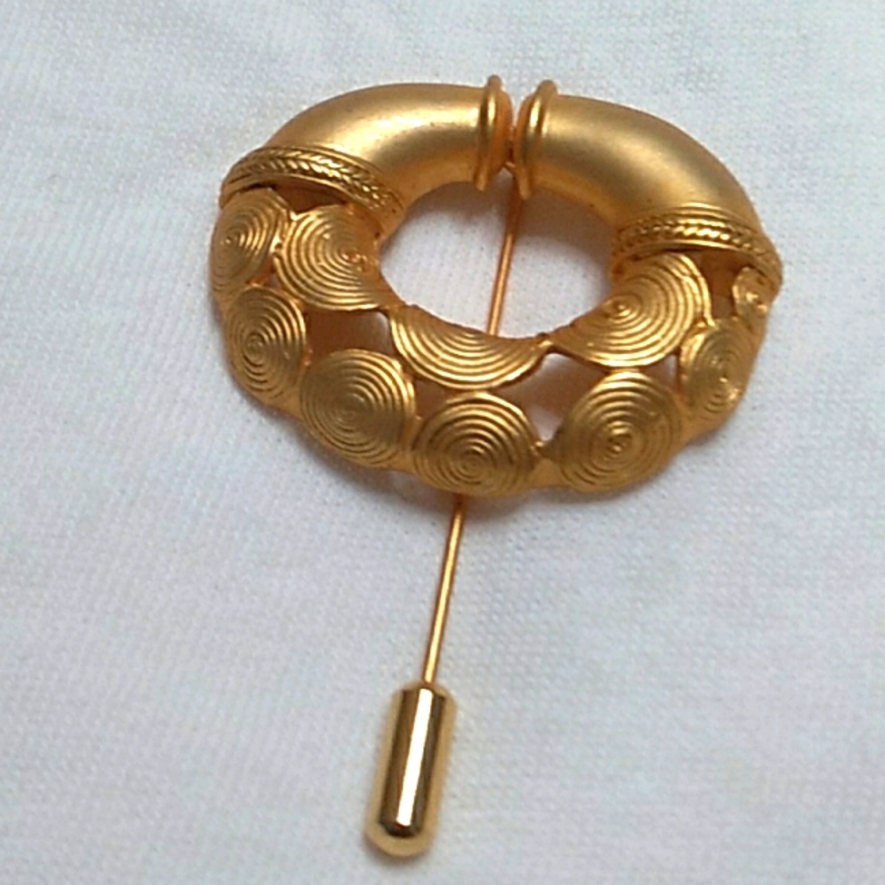 A Matte Bar Cap Pin Western Antique Jewelry #SB4